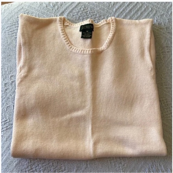 J. Crew Sweaters - Vintage J Crew Pale Pink Cotton Crew Neck Sweater; Short Sleeves; Perfect; Med